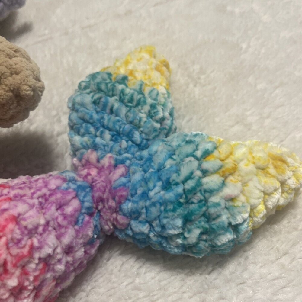 Sandy Beach Multicolor Mermaid - Crochet Stuffed Yarn Plushie - Handmade NWOT - Picture 3 of 9